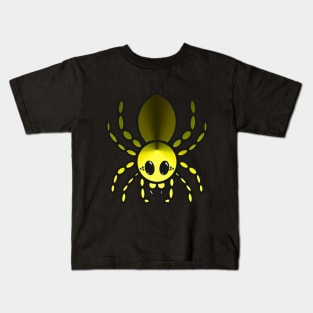 Colorful Cartoon Tarantula (Yellow) Kids T-Shirt